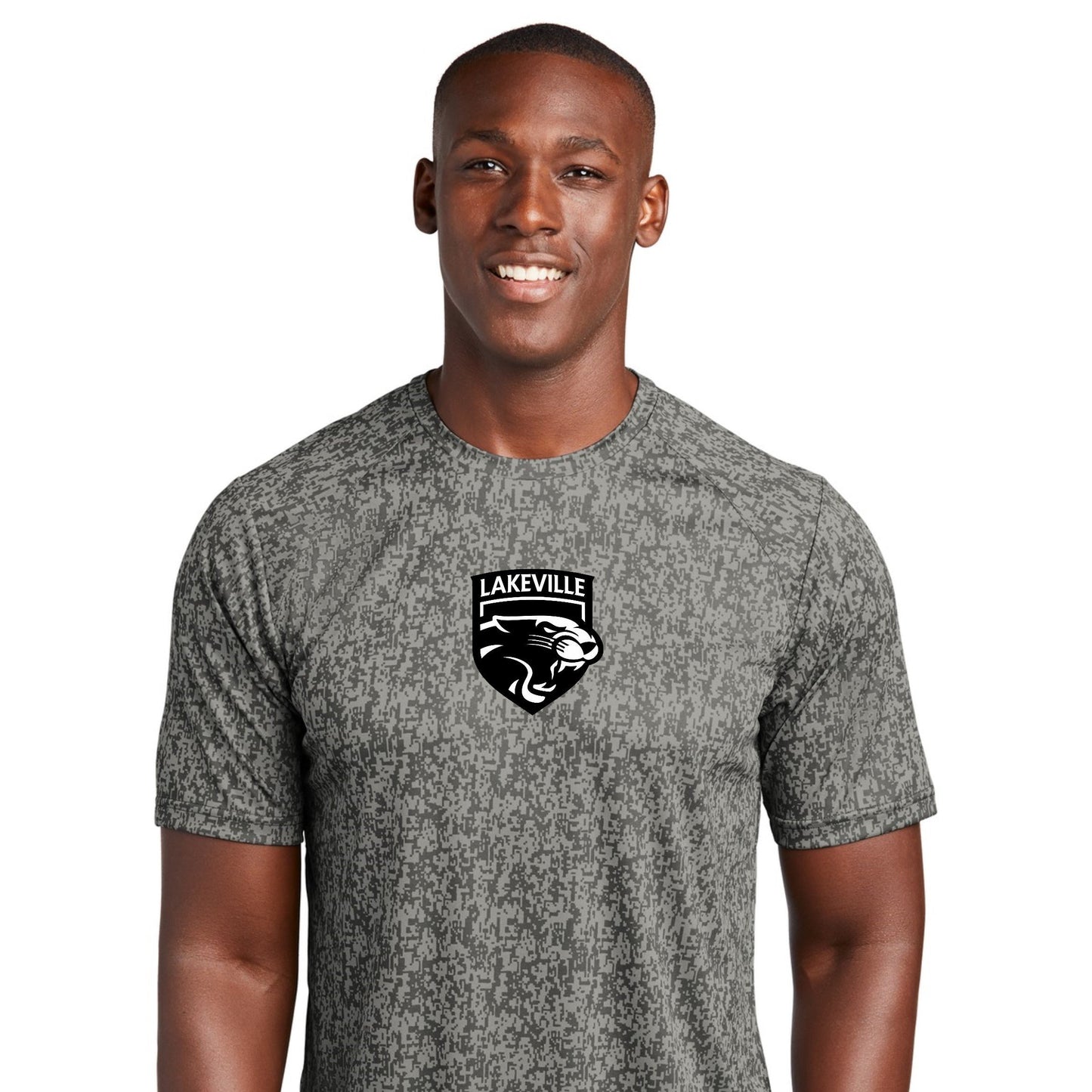 Ice Cats - Digi Camo Short Sleeve Shirt - Black and White Logo